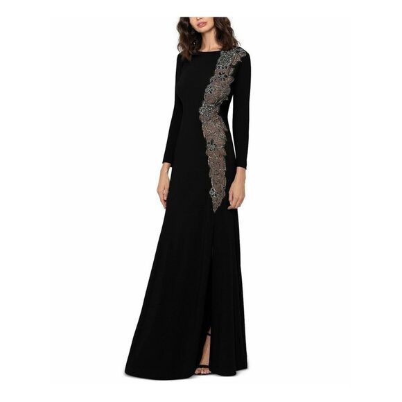 Jump Women's Embellished Shimmering Patterned Sleeveless Square Neck Full Length Formal Sheath Dress White Size 13-14 main image 0